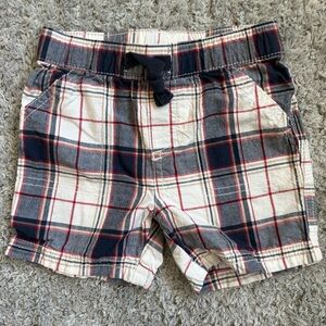 First Impressions•Toddler Plaid Shorts | Red/Black | 12m